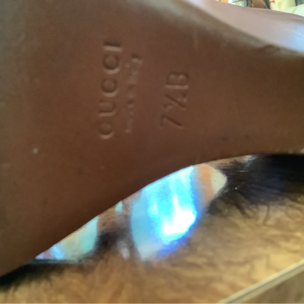 Gucci Brown Leather Wedges - Picture 7 of 9